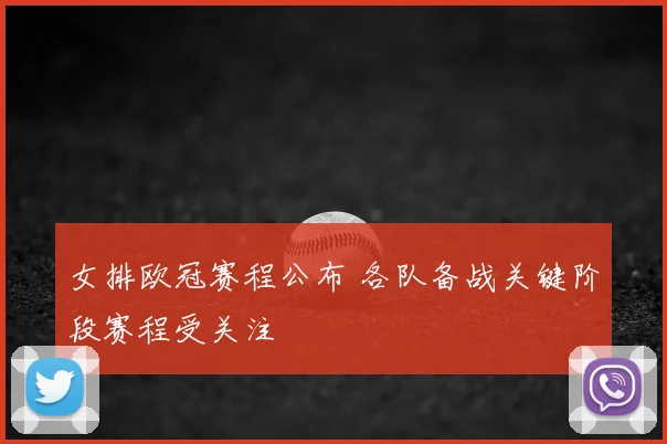 女排欧冠赛程公布 各队备战关键阶段赛程受关注